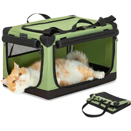 Складана транспортна сумка Petsfit для собак і котів XS, зелена, для подорожей та авто, міцна тканина, регульований чохол, посилені шви