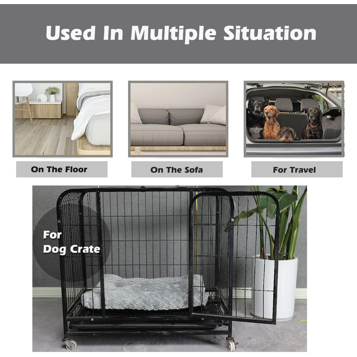 Клітка-ліжко для собак середніх порід, 76,2 см, з м'якою та пухнастою підстилкою, до 18 кг, 30'x20'x4'