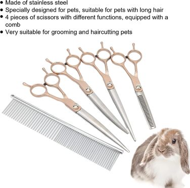 Набір для догляду за собаками: гребінець, тример, ножиці для собак, котів, кроликів, хом'яків. 17,8 см