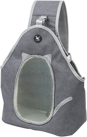 PETCUTE Сумка-переноска для собак та котів, складана, сіра, з ремінком безпеки та кишенею