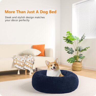 Ортопедичне ліжко для собак, кругле, м'яке, для котів та собак, 70 см, Navyblau (темно-синій)