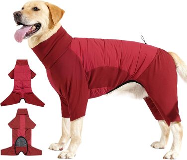 Зимовий теплий куртка для собак, водонепроникний, з високим коміром, для цуценят, малих, середніх та великих собак, для кемпінгу, прогулянок на природі, походів (Червоний XL)
