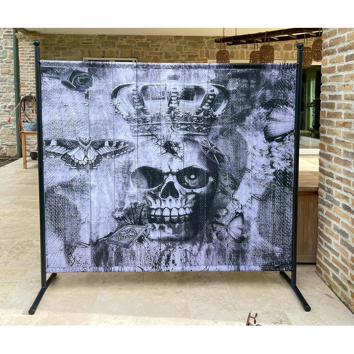 Ширма QUICK STAR з тканини, 180 x 178 см, Skull - для дому, саду, балкону