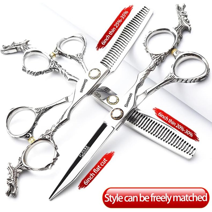 Професійні ножиці для перукарів Silber 440C з високою твердістю, 6 дюймів (3-кількісний набір)