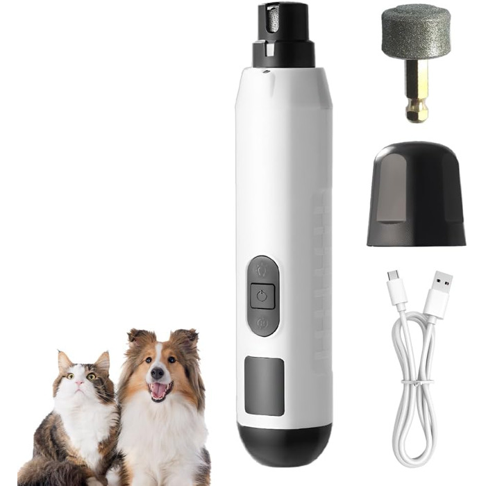 Шліфувальник для собачих кігтів MiOYOOW з LED-підсвіткою, 5 швидкостей, USB-зарядка, тихий, для собак та котів