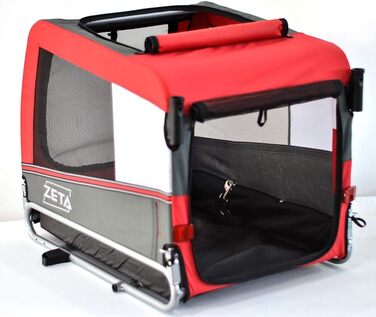 PAPILIOSHOP Причіп для собак та котів, візок для тварин, 3 розміри, стабільний, комфортний, практичний (Червоний)