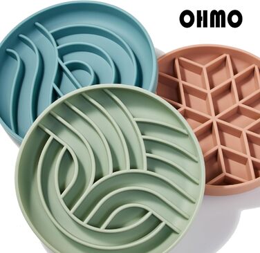 Миска OHMO Anti-Schling Napf для собак (Дерево життя), миска протиковтання для собак, котів, цуценят, здорове харчування, запобігання здуття живота, антиковзаюча, екологічне силікон, світло-зелений, L-Дерево життя