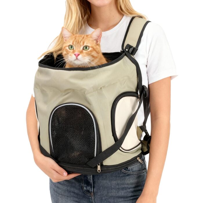 Трансформер для котів та цуценят: рюкзак-переноска для подорожей, водонепроникний, легкий, з підкладкою