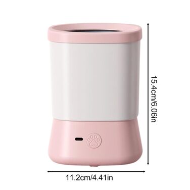 Очисник лап для собак Rrlihjgu – портативна щітка для лап, 2 швидкості, анти-розбризкування, для дому, подорожей, кемпінгу, походів, щоденних прогулянок (Рожевий)