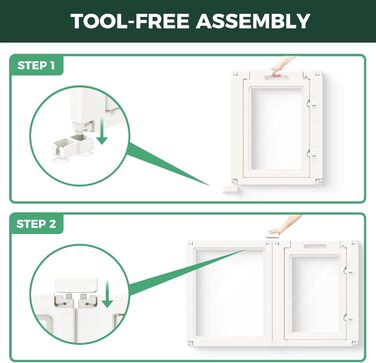 Клітка-манеж для цуценят та маленьких собак FXW AuraSpace, акрил, 61 см, білий, 24'H (6 панелей, 30'H (білий))