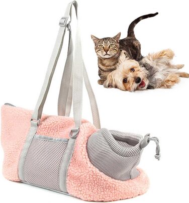 PETCUTE Сумка-переноска для собак та котів, рожева. Дихаюча переноска для маленьких та середніх тварин з регульованим дном та страхувальним ремінцем