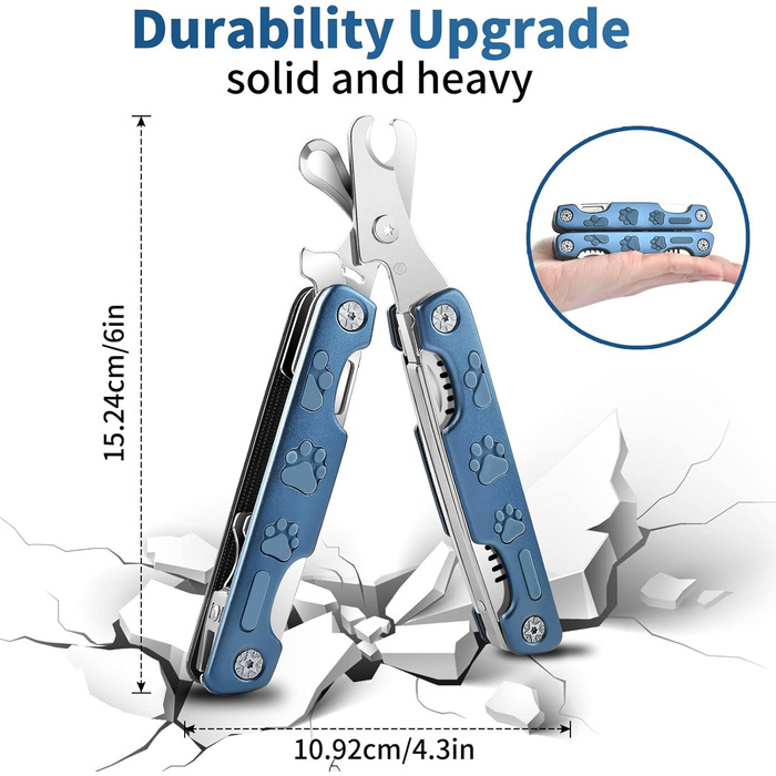 Набір для стрижки кігтів собак TANDD 4-в-1: стрижка, шліфування, захист, для собак та котів (блакитний)
