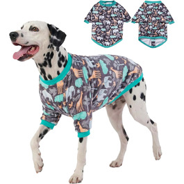 Світер LovinPet для великих порід собак, легкий фланелевий одяг, дихаючий матеріал з принтом 'Бегемот-Зоо', синій, X-Large