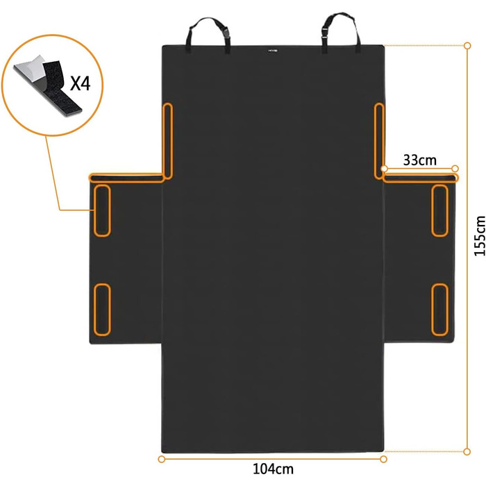Захист для багажника авто: килимок для собак з боковим захистом, універсальний, вологостійкий, міцний