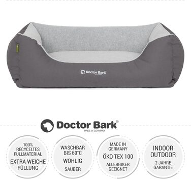 Ліжко для собак Doctor Bark - м'яке та пухнасте для середніх собак. Легко миється, міцне, затишне. Виготовлено в Німеччині, GreenLabel