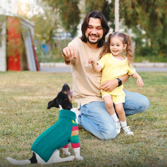 Теплий собачий светр з коміром для холодної погоди. Для чихуахуа, бульдога, такси, мопса, йорка (блакитно-зелений, S)