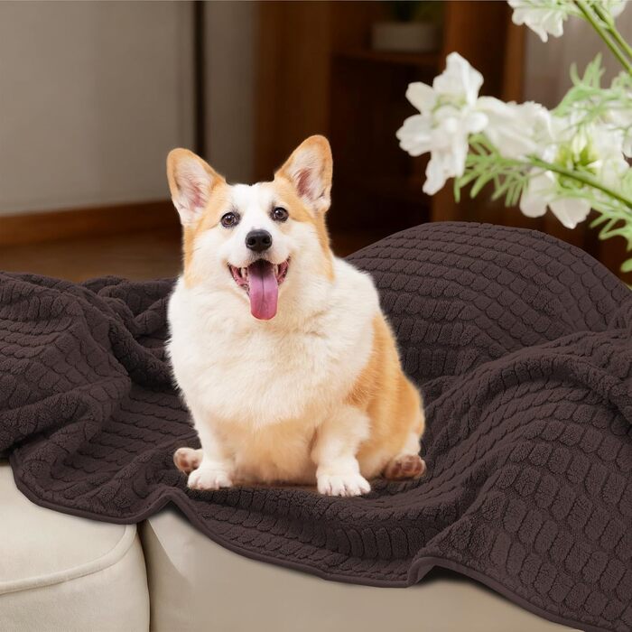 Водонепроникний килимок для собак H.Versailtex, миючий килимок для домашніх тварин, 80x100 см, коричневий