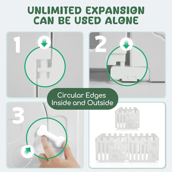 Клітка для собак, 6-панельна, для цуценят, з дверцятами, біла (156 x 78 x 60 см)