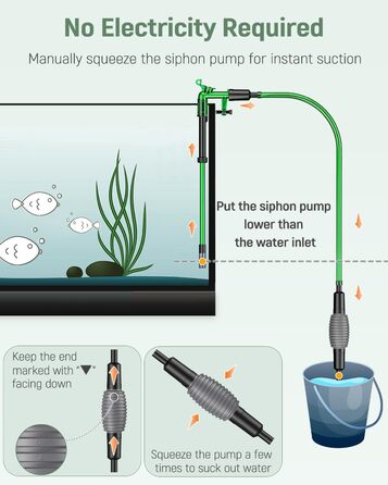 Набір для чищення акваріума Pawfly: сифон, пилосос, шланг 1.8 м, інструмент для догляду за акваріумом