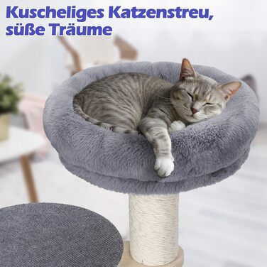 Кігтеточка для котів Eukue велика, 80 см з платформою, мотузкою з сизалю та стійкою основою. Підходить для кошенят та дорослих котів. Комплект кігтеточок (білий/сірий)