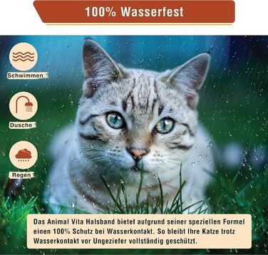Захисний нашийник від бліх та кліщів Animal Vita® для котів - 100% натуральні інгредієнти, водонепроникний, надійний захист