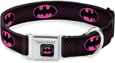 Нашийник для собак Buckle-Down Batman, чорний/сріблястий, ліцензія DC Comics