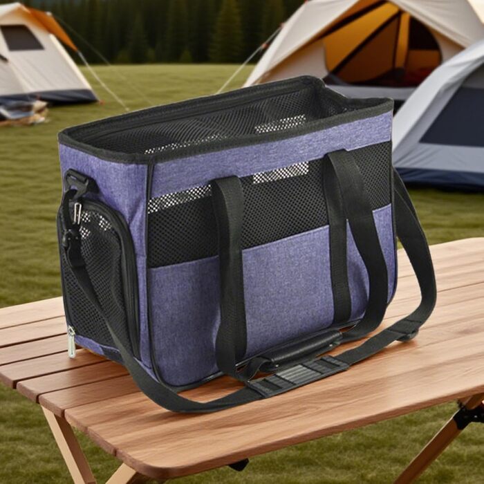 Транспортна сумка для собак та котів Duroecsain | Зручна сумка-переноска з кишенями для подорожей, відпочинку та активного відпочинку (фіолетова)