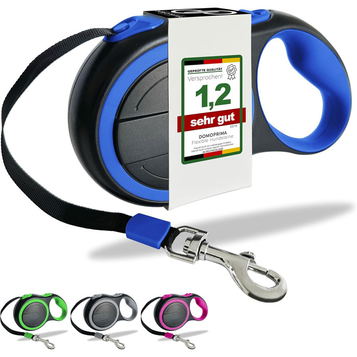 Нашийник для собак Domoprima: міцний, безпечний, з відбиваючим рефлектором, розміри S, M, кольори: сірий, блакитний, зелений, рожевий