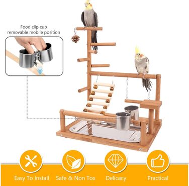 Стійка-ігровий майданчик для птахів Parrot Playstand - ідеально для папуг, хвилястих попугаїв, канарів та інших птахів