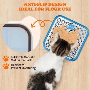 Лежак-іграшка для собак великих порід з годівницею, блакитний. Зменшує нудьгу та тривогу, сповільнює годування. З лопаткою та щіткою.