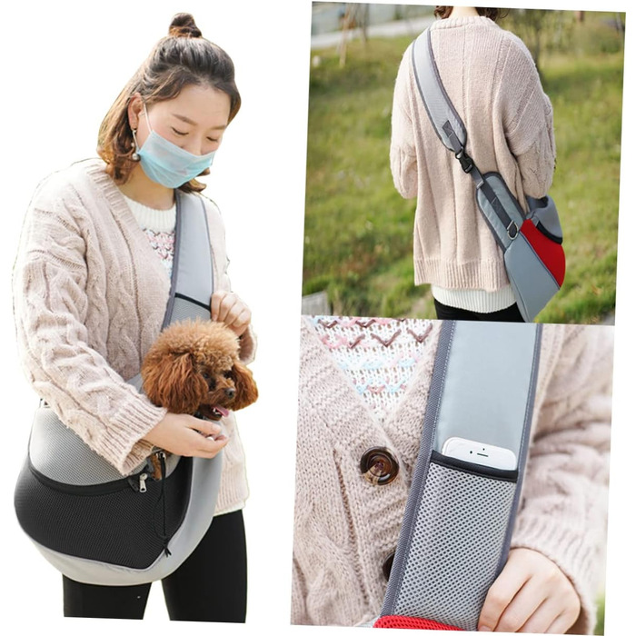 Сумка-переноска для тварин BESPORTBLE: зручна та портативна переноска для собак та котів, чорна, 45x12x30 см