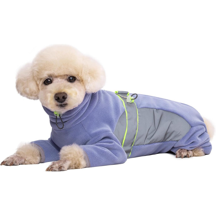 Флісовий теплий зимовий костюм для собак BT Bär з кільцем D, світловідбиваючими елементами, для малих та середніх собак (S, фіолетовий)