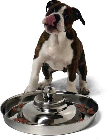 Миска для цуценят SunnyDogs: нержавіюча сталь, діаметр 39 см, з ручкою
