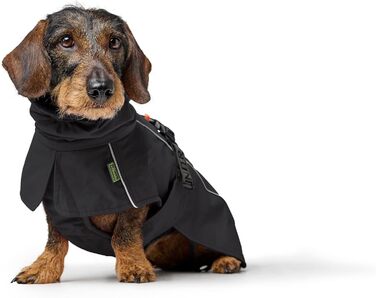 Теплий водонепроникний теплий накид для такси (Hundemantel) NORDBY, чорний, для маленьких собак з довгим тілом