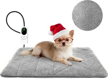 Килимок для підігріву собак Mora Pets: тепла, безпечна та регульована ковдра для домашніх тварин з 9 зонами нагріву, таймером та захистом від перегріву (56 x 40.5 см)