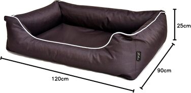 Крісло-ліжко для собак Ebon Paua, чорний, бордовий, бірюзовий, коричневий, бежевий, XL, темно-коричневий, міцне, водовідштовхувальне, пральне, зроблене в ЄС