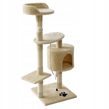 Високий когтеточка-комплекс з лежаком та стовпчиком для кігтів, вежа Wideshop 101 — 160 см