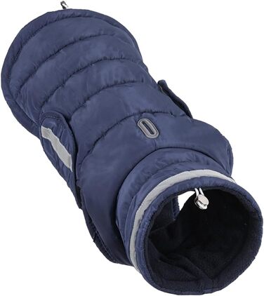 Зимовий теплий дощовик для собак, водонепроникний, з флісовою підкладкою, з коміром з хутром, для малих та середніх порід, з відбиваючими елементами, на липучках, синій, 3XL