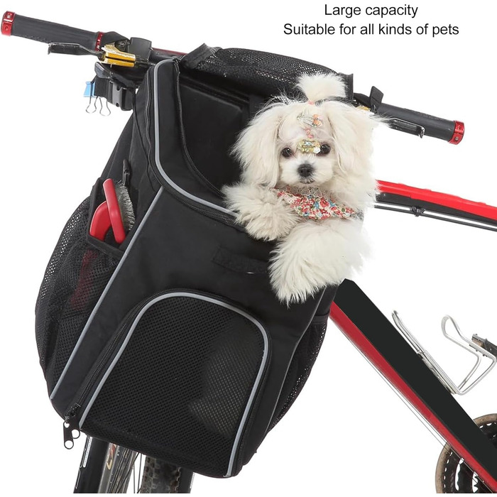 Рюкзак-переноска для собак, велосипедний, чорний: водонепроникний, дихаючий, знімний