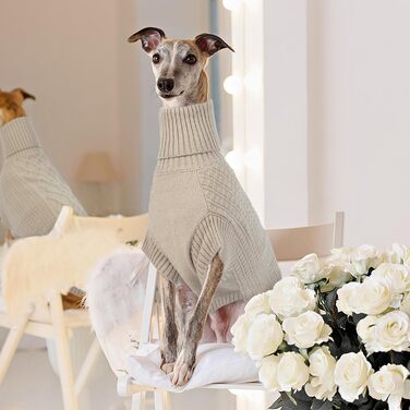 Теплий зимовий пуловер для великих собак, росту до XXX-Large, рожевий (Абрикосовий), для породи Віндхаунд