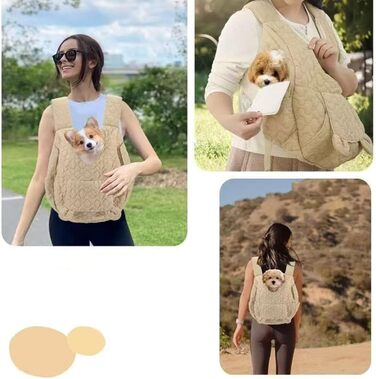 Рюкзак для собак і котів Sghtil: зручний, вентильований, для прогулянок та подорожей (Khaki)