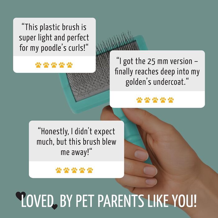 Щітка для собак та котів Classic Brush - якісна щітка з м'якою подушечкою та неслизькою ручкою | Mint, 10,5 x 6,5 см