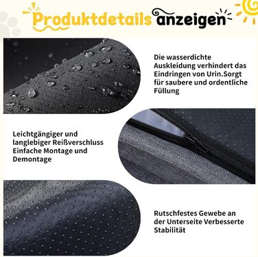 Ортопедичне ліжко для собак середніх та великих порід, 109x84x21 см, з високощільним губчатим наповнювачем, знімний водонепроникний чохол, зручне, антиковзаюче (Темно-сірий, S)