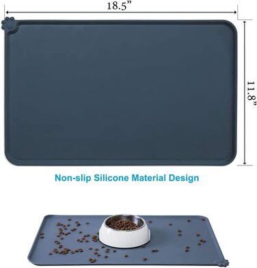 Силіконовий килимок для собак та котів, вологостійкий, неслизький, для мисок, їжі для котів та собак, підняті краї, щоб запобігти розбризкуванню на підлогу (зелений)