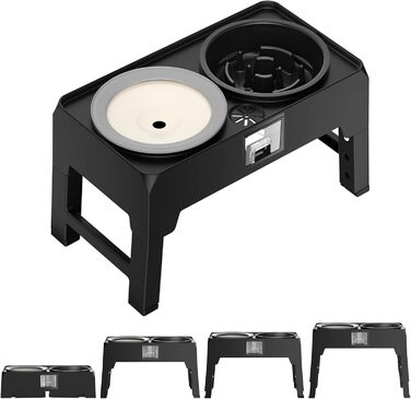 Підвищені годівниці для собак з нержавіючої сталі, без розбризкування, з підставкою, регульована висота, для маленьких, середніх та великих собак та котів