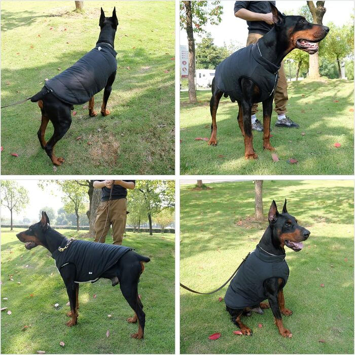 Водонепроникна флісова жилетка для собак Lovelonglong - чорна, 3XL