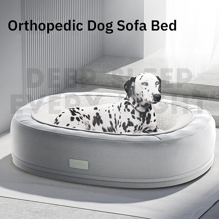 Ортопедичне ліжко для собак, кругла форма, Donut-дизайн, антистресове подушення, ліжко-софа для собак та котів, тепле зимове, з пам'яті ефекту піна, кошик для собак, м'яке покриття, сірий колір, розмір L