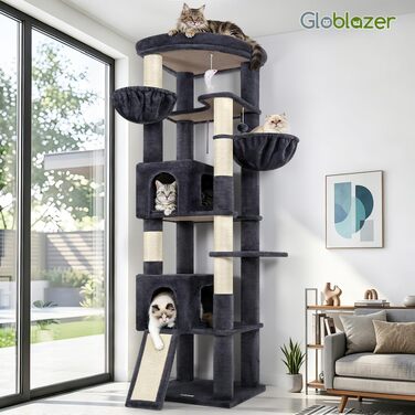 Комплекс для котів Globlazer XXL 204 см з будиночками та майданчиками, темно-сірий