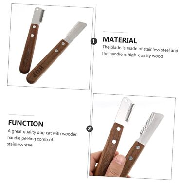 Набір щіток для грумінгу собак та котів Minkissy 2 шт. для видалення підшерстка, нержавіюча сталь, ергономічний дизайн