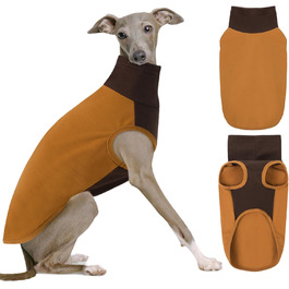 Пуловер для великих собак з флісу, ультра м'який, без рукавів, колір коричневий, обхват грудей 48 см